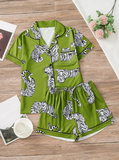 Women's Wearable 2pcs Pajama Set, Beautiful and Fashionable Holiday Party Pajamas,