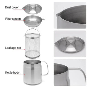 Multi-Function Large Capacity Stainless Steel Oil Filter Container